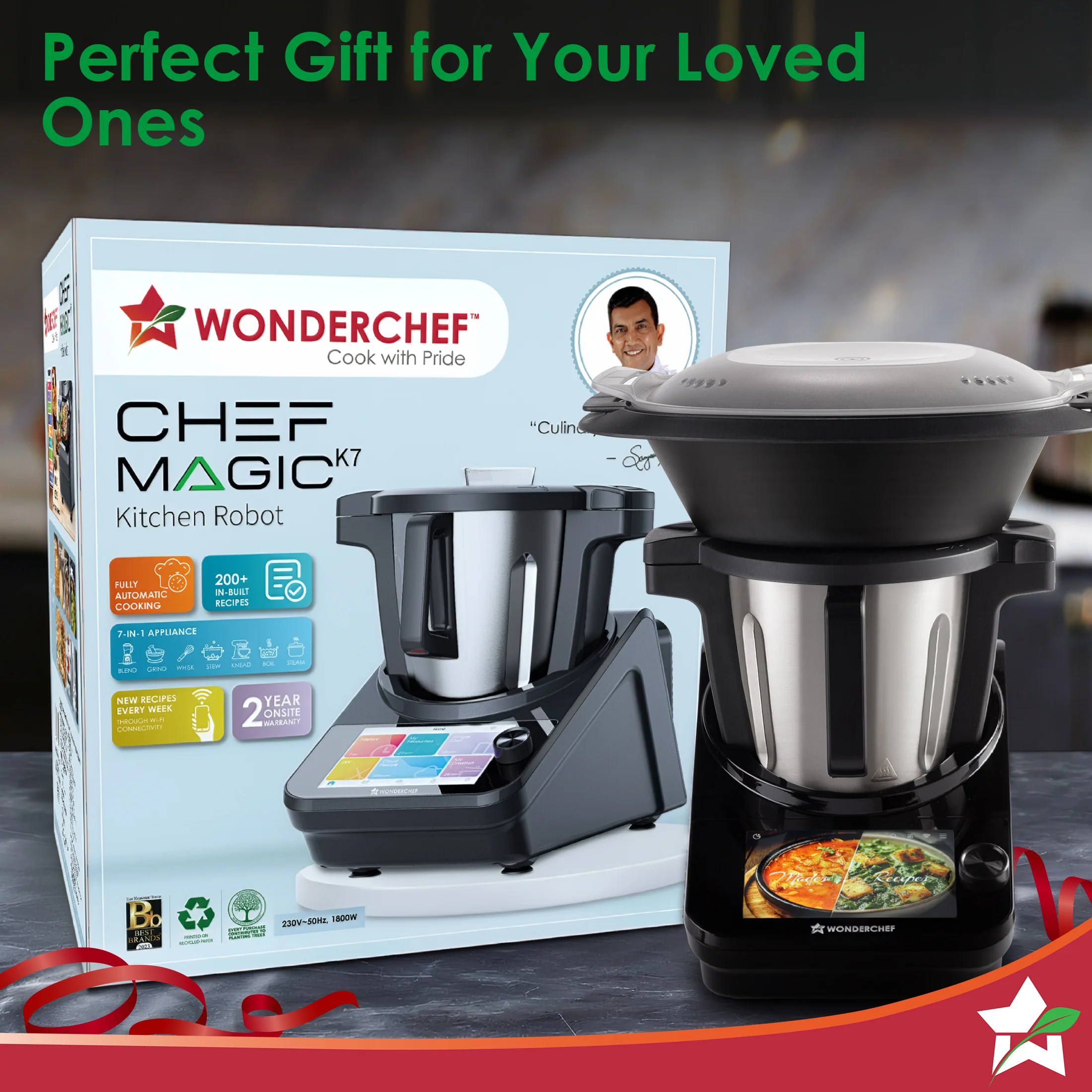 Wonderchef Renewed Chef Magic | All-in-One Kitchen Robot | Automatic Chopping, Sautéing, Stirring, Kneading, Steaming & more | Wi-fi & Mobile App | Pre-Loaded Recipes by Chef Sanjeev Kapoor - Image 14