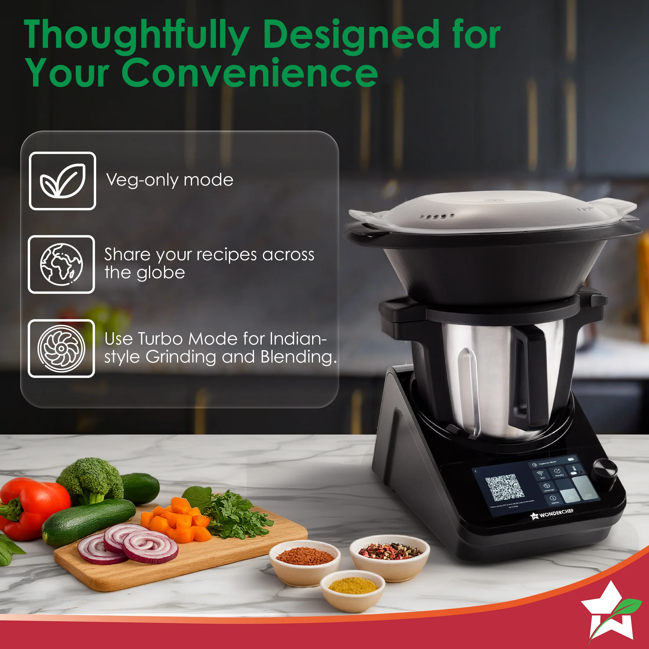 Wonderchef Renewed Chef Magic | All-in-One Kitchen Robot | Automatic Chopping, Sautéing, Stirring, Kneading, Steaming & more | Wi-fi & Mobile App | Pre-Loaded Recipes by Chef Sanjeev Kapoor - Image 8