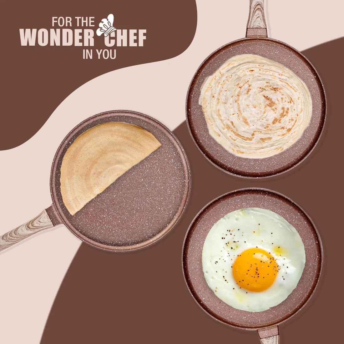 Wonderchef Renewed Duralife Die-cast 28 cm Dosa Tawa | 5 Layer Healthy Duramax Non-Stick Coating | Soft Touch Handle | Pure Grade Aluminium | PFOA Free | 1 Year Warranty - Image 7