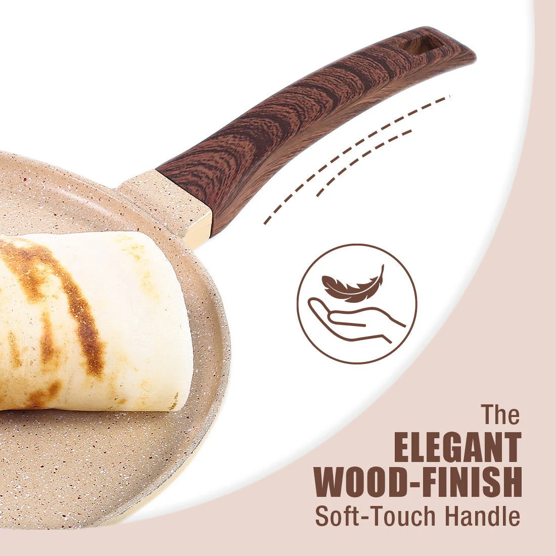 Duralife Die-cast 28 cm Dosa Tawa | 5 Layer Healthy Duramax Non-Stick Coating | Soft Touch Handle | Pure Grade Aluminium | PFOA Free | 2 Year Warranty | Ivory - Image 6