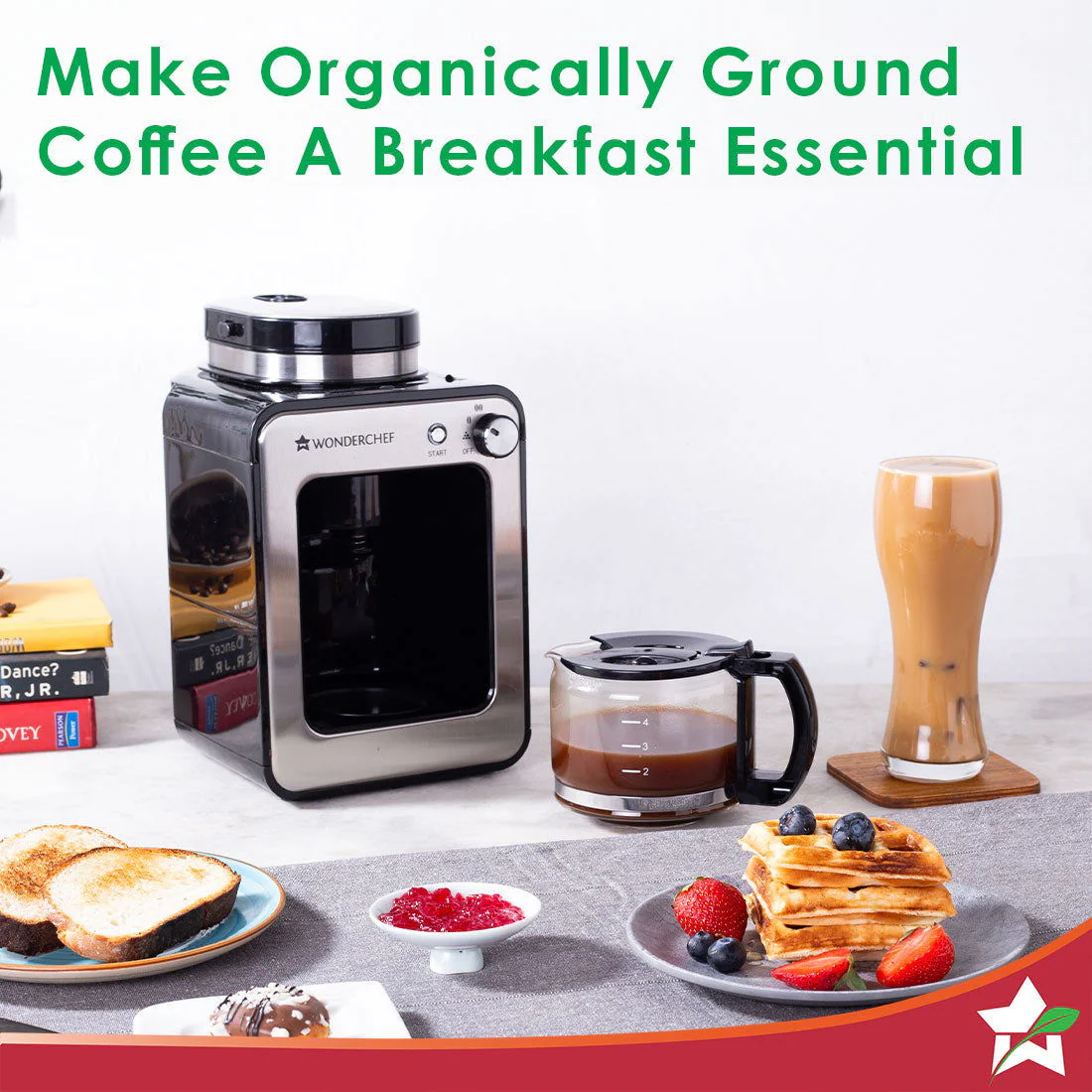 Wonderchef Renewed Regalia Bean-to-Cup Brew Coffee Maker with Grinder |Brews 4 cups | Glass Carafe | Easy Control Dial | Steel | 1 Year Warranty - Image 6