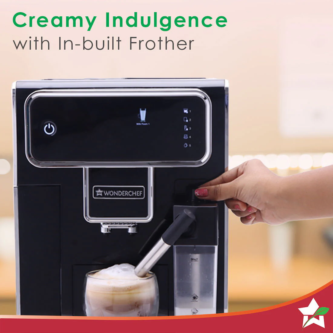 Wonderchef Renewed Regenta Fully Automatic Coffee Machine | For brewing Americano, Cappuccino, Latte, Macchiato, Flat White, Espresso | Bean-To-Cup Coffee at 19 bar pressure - Image 5
