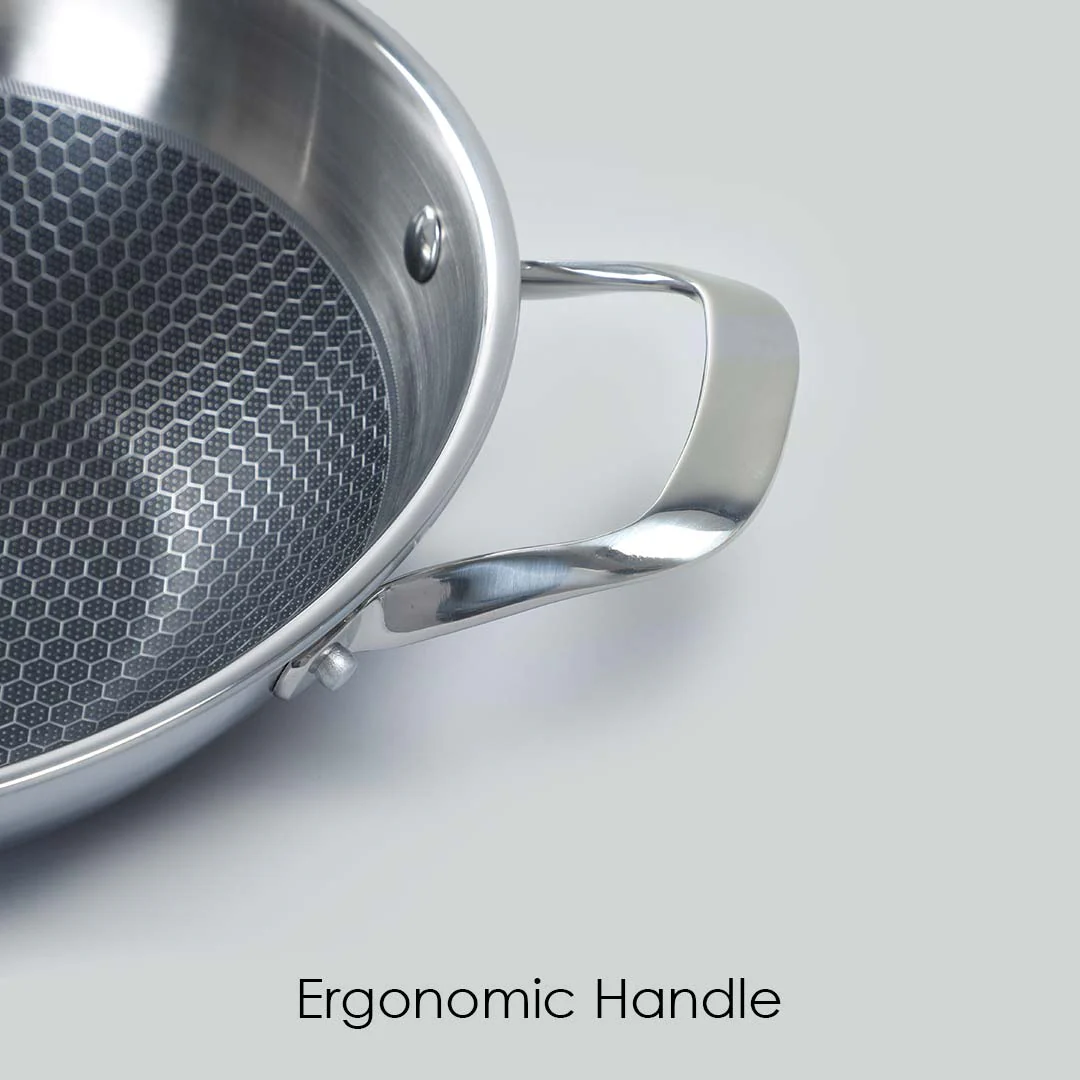 Wonderchef Renewed Stanton 28 cm Non-stick Kadhai/Kadai with Lid - 3.4 Litre | 3 ply steel - Image 5