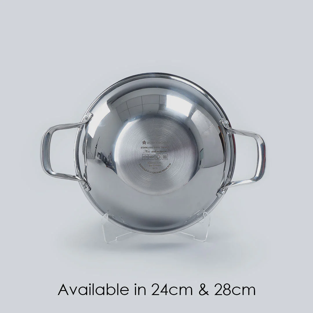 Wonderchef Renewed Stanton 28 cm Non-stick Kadhai/Kadai with Lid - 3.4 Litre | 3 ply steel - Image 7