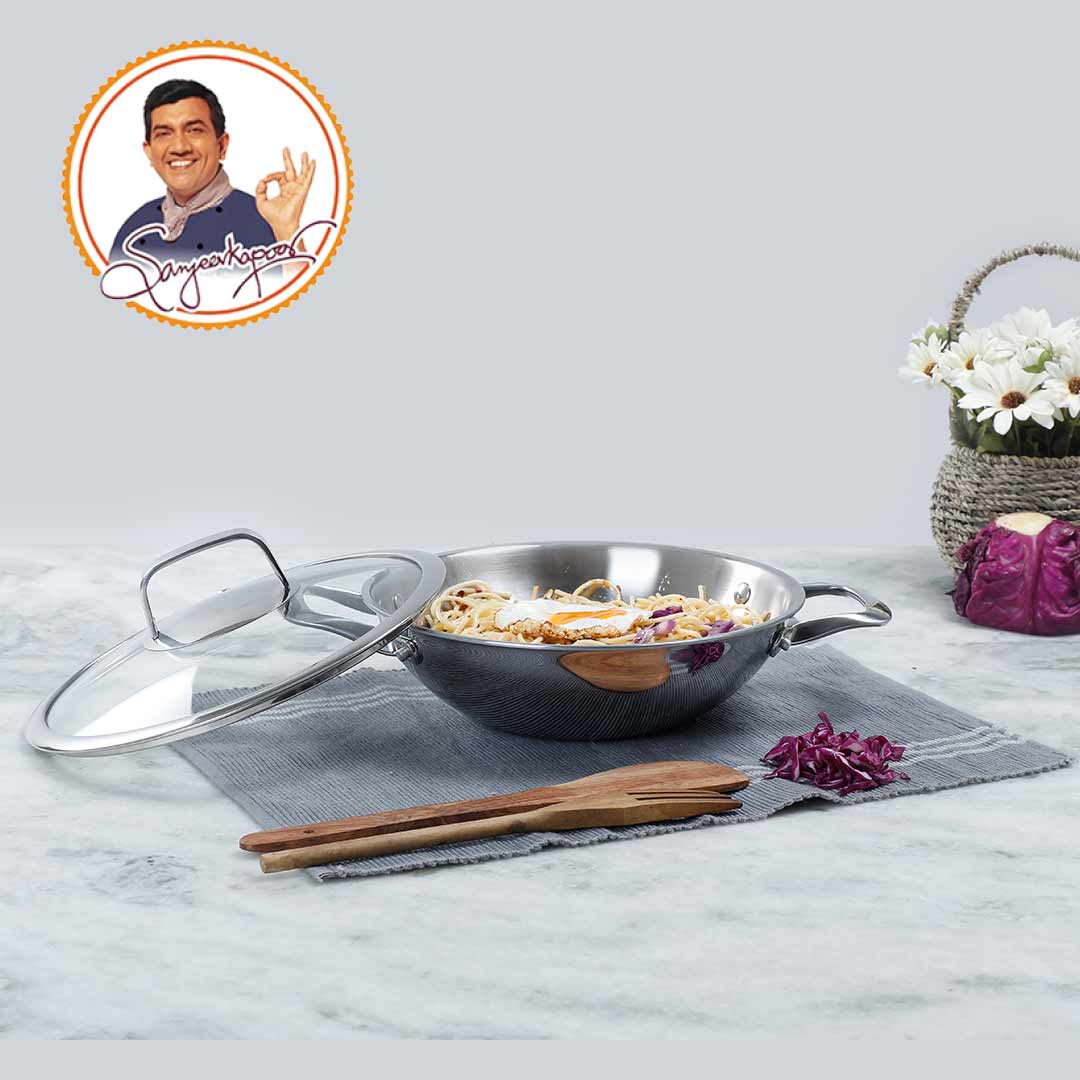 Wonderchef Renewed Stanton 28 cm Non-stick Kadhai/Kadai with Lid - 3.4 Litre | 3 ply steel - Image 8