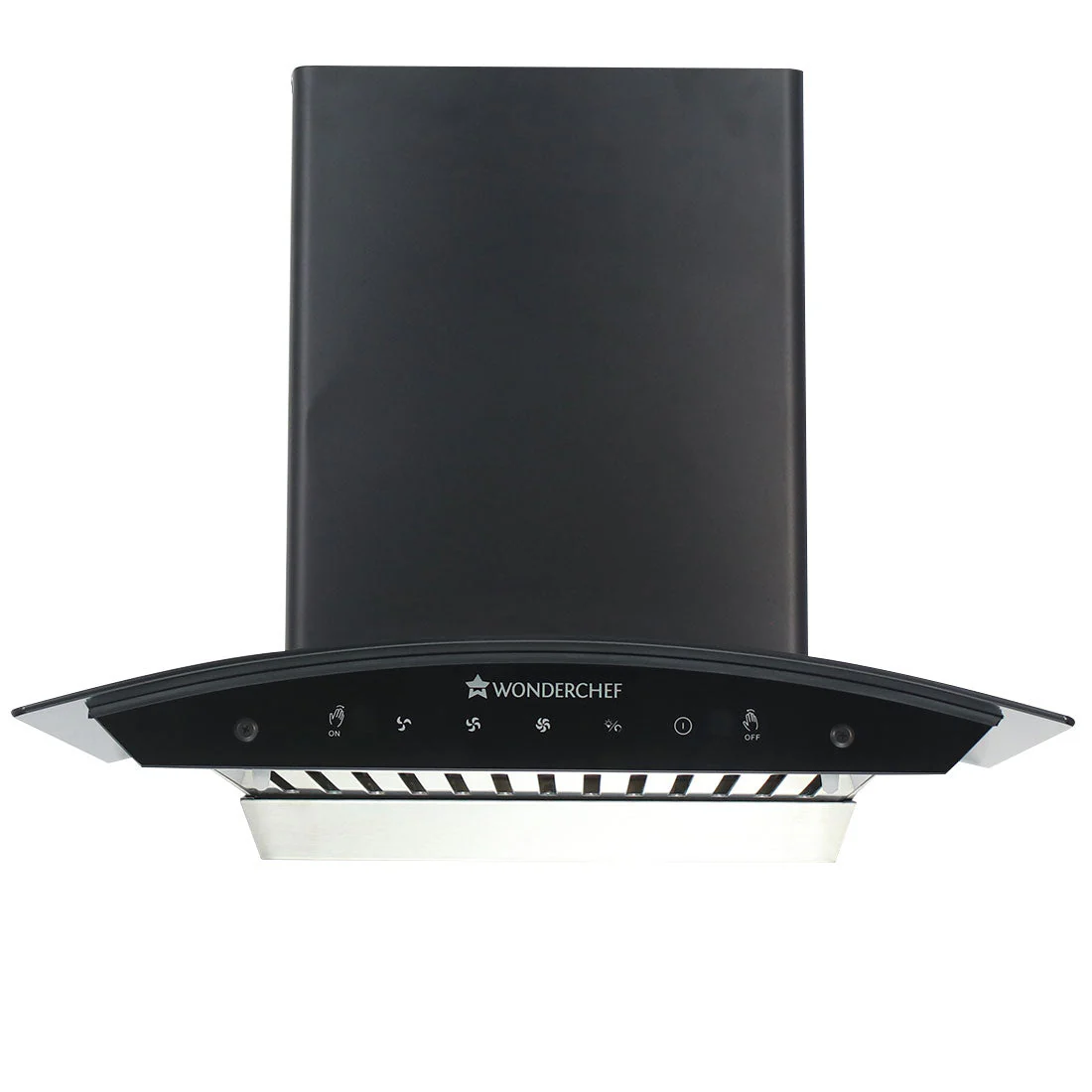 Wonderchef Renewed Ultima 60cm 1200 m3/hr Auto Clean Curved Glass Chimney | Baffle Filter | 1200M3/Hr powerful suction | Touch + 3 speed Motion Sensor control | Low Noise | 1 Year Warranty - Image 3