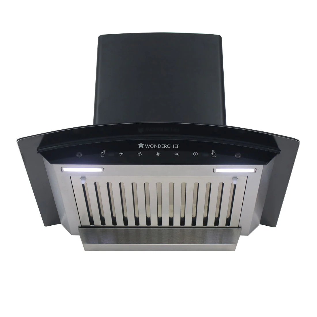 Wonderchef Renewed Ultima 60cm 1200 m3/hr Auto Clean Curved Glass Chimney | Baffle Filter | 1200M3/Hr powerful suction | Touch + 3 speed Motion Sensor control | Low Noise | 1 Year Warranty - Image 6