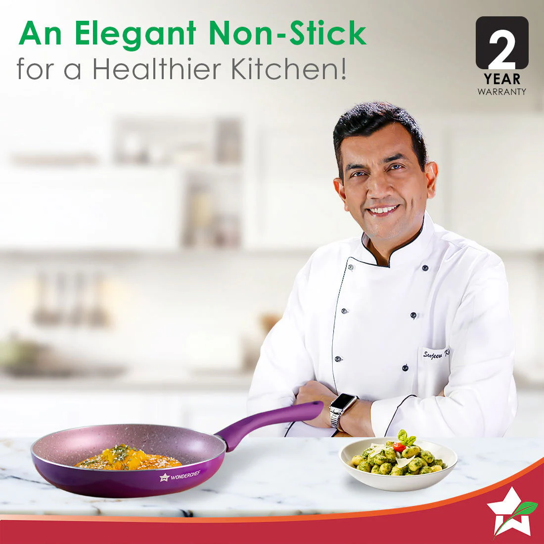 Royal Velvet Non-stick 24cm Fry pan I Induction Ready | Soft-touch handles |Non – Toxic I Virgin Aluminium| 3 mm thick | 1.8 litres | 2 year warranty | Purple - Image 2