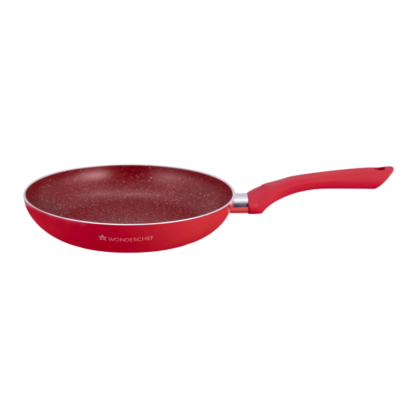 Royal Velvet 24 cm Non-Stick Fry Pan | Induction Bottom | Soft-Touch Handle | Virgin Grade Aluminium | PFOA & Heavy Metals Free | 3 mm | 1.8 litres | 2 Years Warranty | Red - Image 2