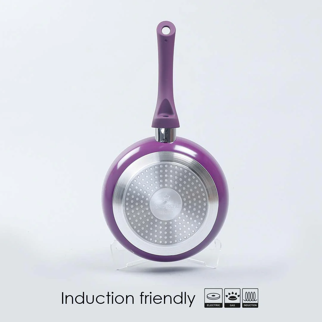 Royal Velvet Non-Stick 26 cm Fry Pan with Induction Bottom & Soft-Touch Handle | Virgin Grade Aluminium | PFOA & Heavy Metals Free | 3 mm thick | 2.1 litres | 2 Years Warranty | Purple - Image 3