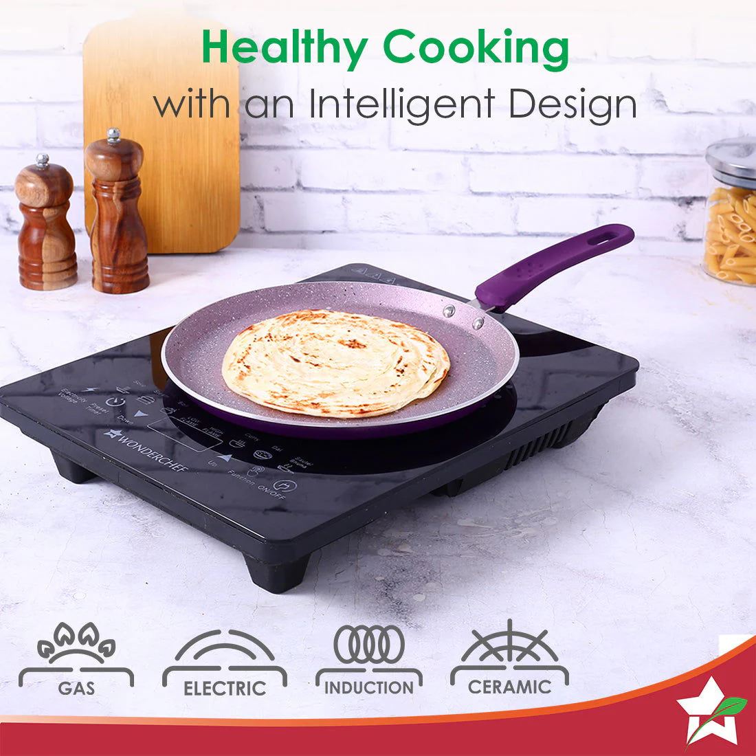 Royal Velvet Non-stick 5-piece Cookware Set (Fry Pan with Lid, Wok, Dosa Tawa, Mini Fry Pan) | Induction Ready (Dosa Tawa only)| Soft-touch handles |Non – Toxic I Virgin Aluminium | 3 mm thick | 2 years warranty | Purple - Image 4