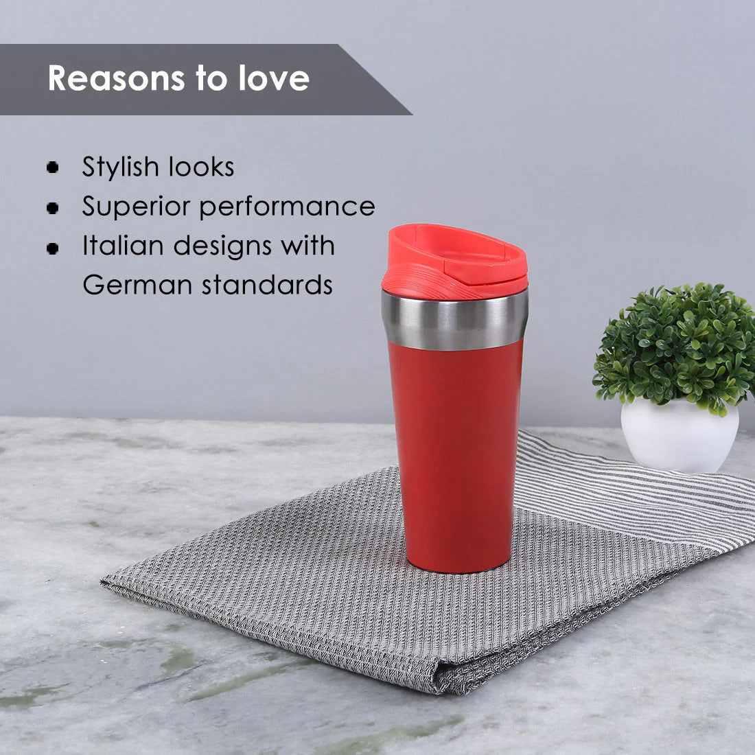 Wonderchef Safe Bot, Stainless Steel - 380ML - Red - Image 4