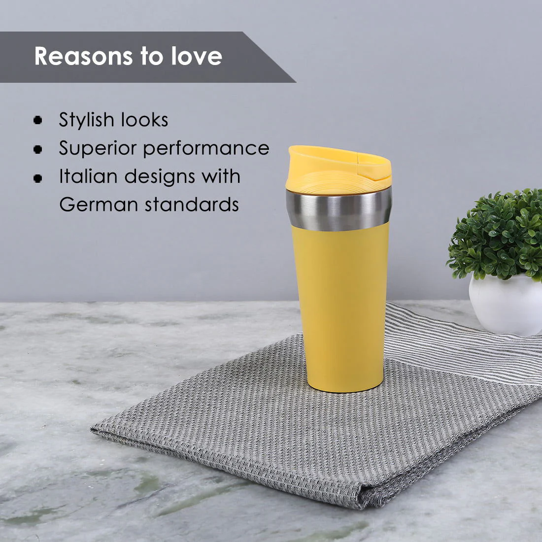 Wonderchef Safe Bot, Stainless Steel - 380ML - Yellow - Image 4