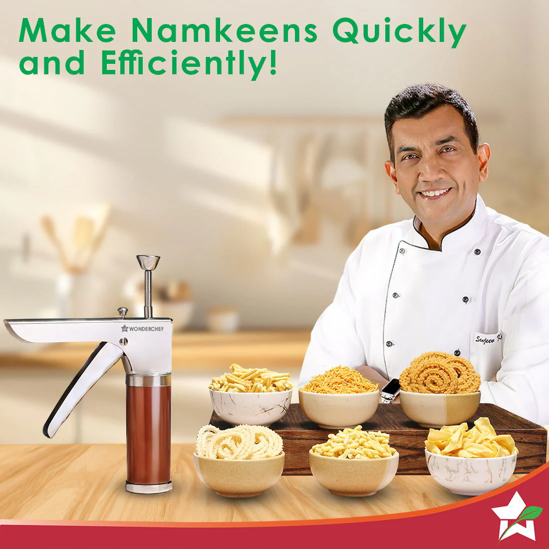 Snacks Maker with 12 different jalis, High-grade Stainless Stell Plates for making Sev, Bhujiya, Papdi, Gathiya, Murukku, Chakli, Kitchen Tool for making Namkeen Snacks, Farsan Maker - Image 2