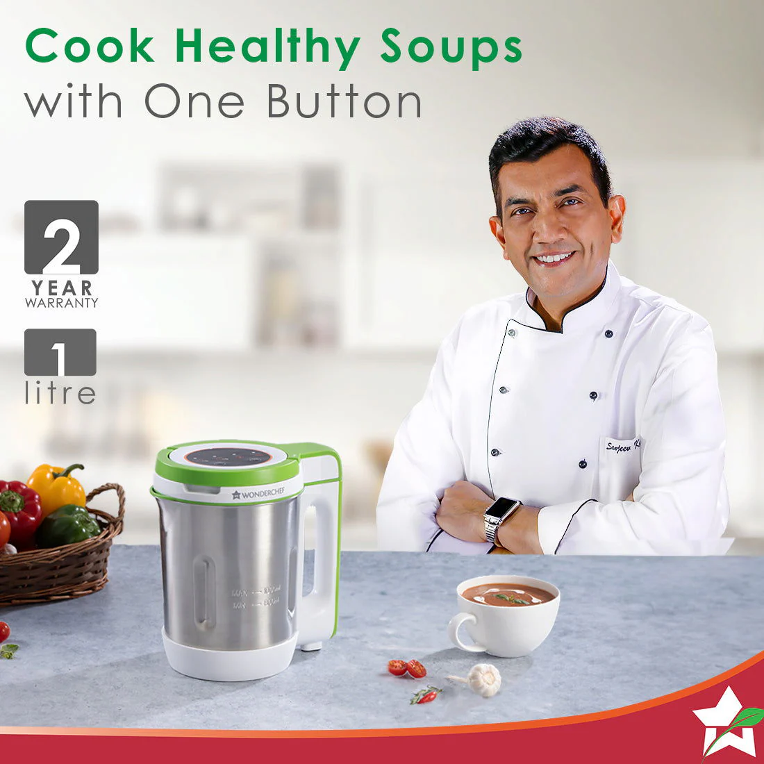 Soup Maker 1L, 800W, Green and Silver, Easy to use, - Image 2