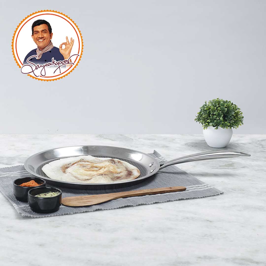 Stanton Stainless Steel 30 cm Nonstick Dosa Tawa | Non Stick Tawa | 2.5 mm | Black - Image 7