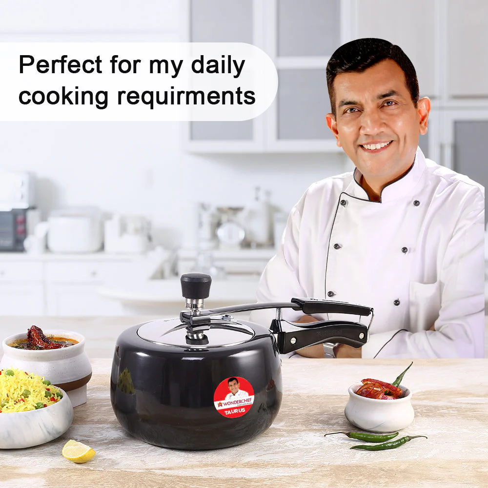 Taurus Hard Anodized 3L Inner Lid Pressure cooker, SS Lid, Soft Touch Handles for Durability, Induction Friendly, Black, 5 year warranty, ISI Certified - Image 2