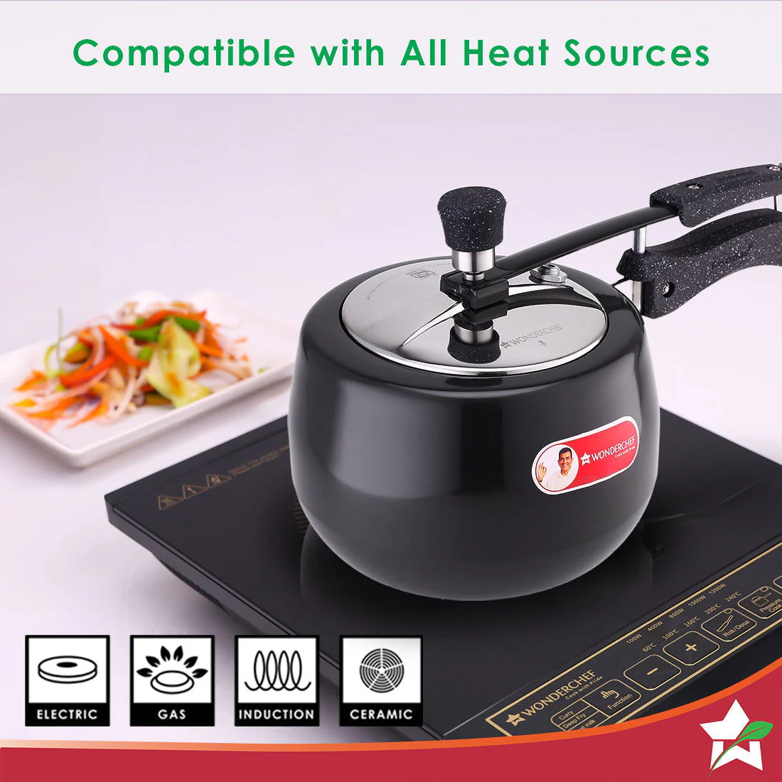 Taurus Hard Anodized 3L Inner Lid Pressure Cooker | Soft Touch Handles for Durability Induction Friendly | Black - Image 4