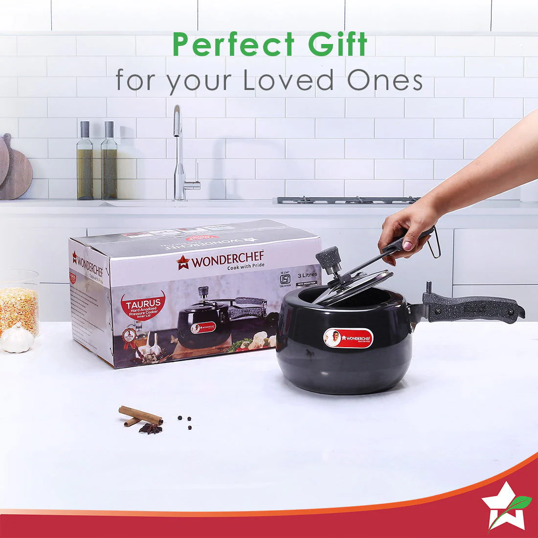 Taurus Hard Anodized 3L Inner Lid Pressure Cooker | Soft Touch Handles for Durability Induction Friendly | Black - Image 7