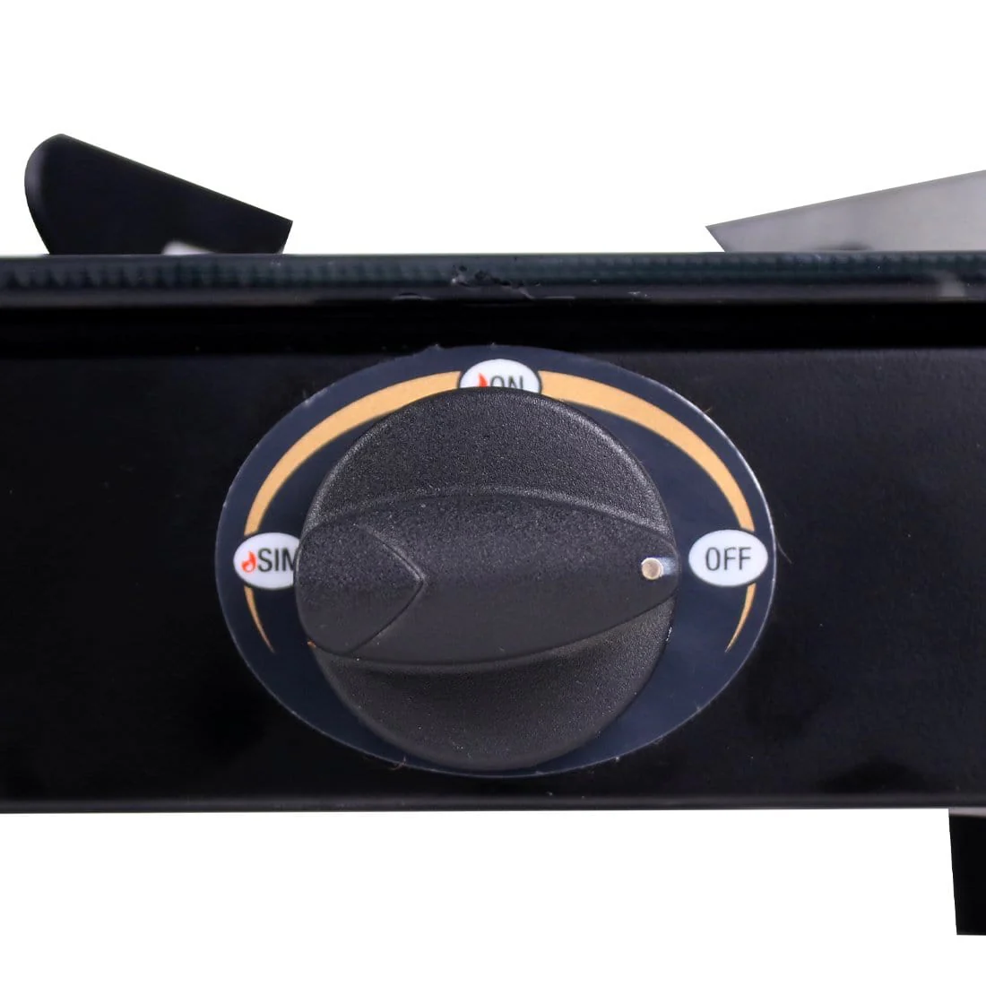 Ultima 4 Burner Manual Glass Gas Stove | 6mm Toughened Glass Gas Stove | Stainless Steel Drip tray | Anti-Skid Legs | Large Pan support | Manual Ignition | 360 degree Revolving Nozzle | Black steel frame | 2 Year Warranty | Black - Image 4