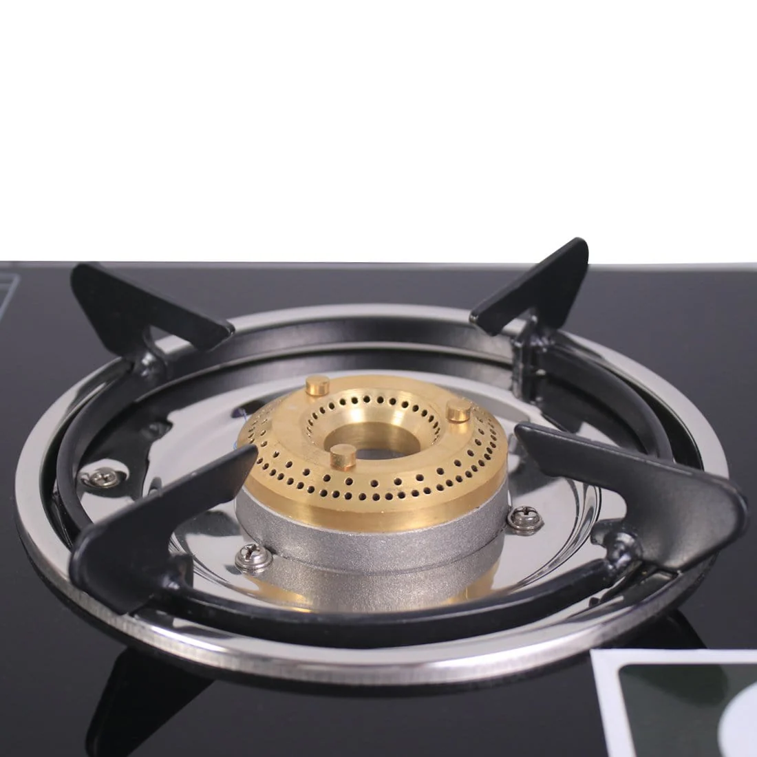 Ultima 4 Burner Manual Glass Gas Stove | 6mm Toughened Glass Gas Stove | Stainless Steel Drip tray | Anti-Skid Legs | Large Pan support | Manual Ignition | 360 degree Revolving Nozzle | Black steel frame | 2 Year Warranty | Black - Image 6