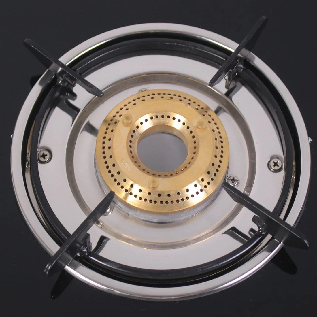 Ultima 4 Burner Manual Glass Gas Stove | 6mm Toughened Glass Gas Stove | Stainless Steel Drip tray | Anti-Skid Legs | Large Pan support | Manual Ignition | 360 degree Revolving Nozzle | Black steel frame | 2 Year Warranty | Black - Image 7