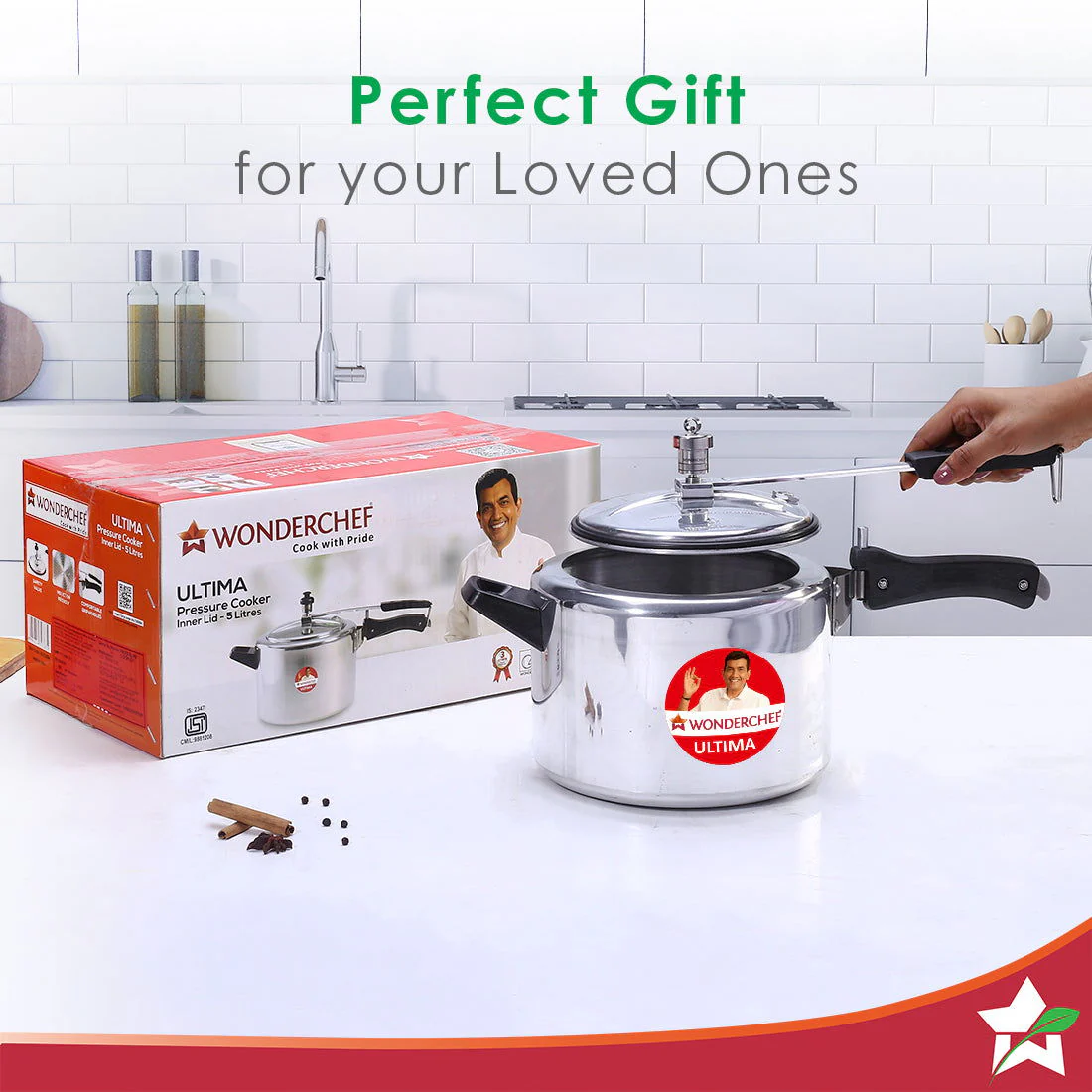 Ultima Induction Base 5L Aluminium Pressure Cooker With inner Lid - Image 7
