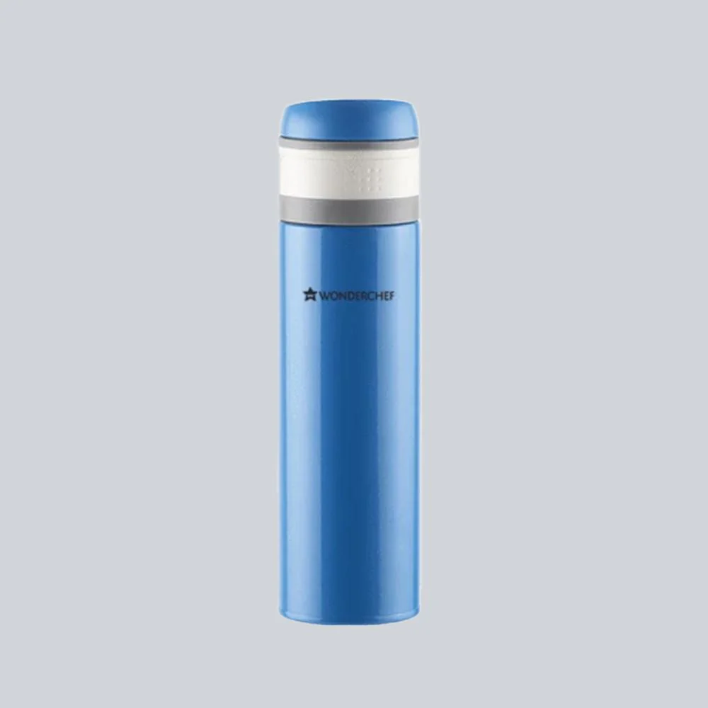 Uni-Bot, 500ml, Double Wall Stainless Steel Vacuum Insulated Hot and Cold Flask, Ultra Light, Spill and Leak Proof, 2 Years Warranty, Blue - Image 2