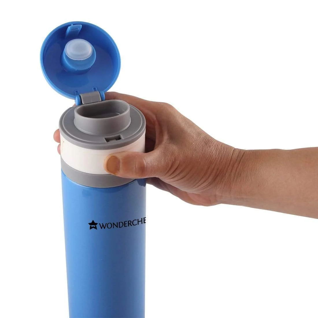 Uni-Bot, 500ml, Double Wall Stainless Steel Vacuum Insulated Hot and Cold Flask, Ultra Light, Spill and Leak Proof, 2 Years Warranty, Blue - Image 5
