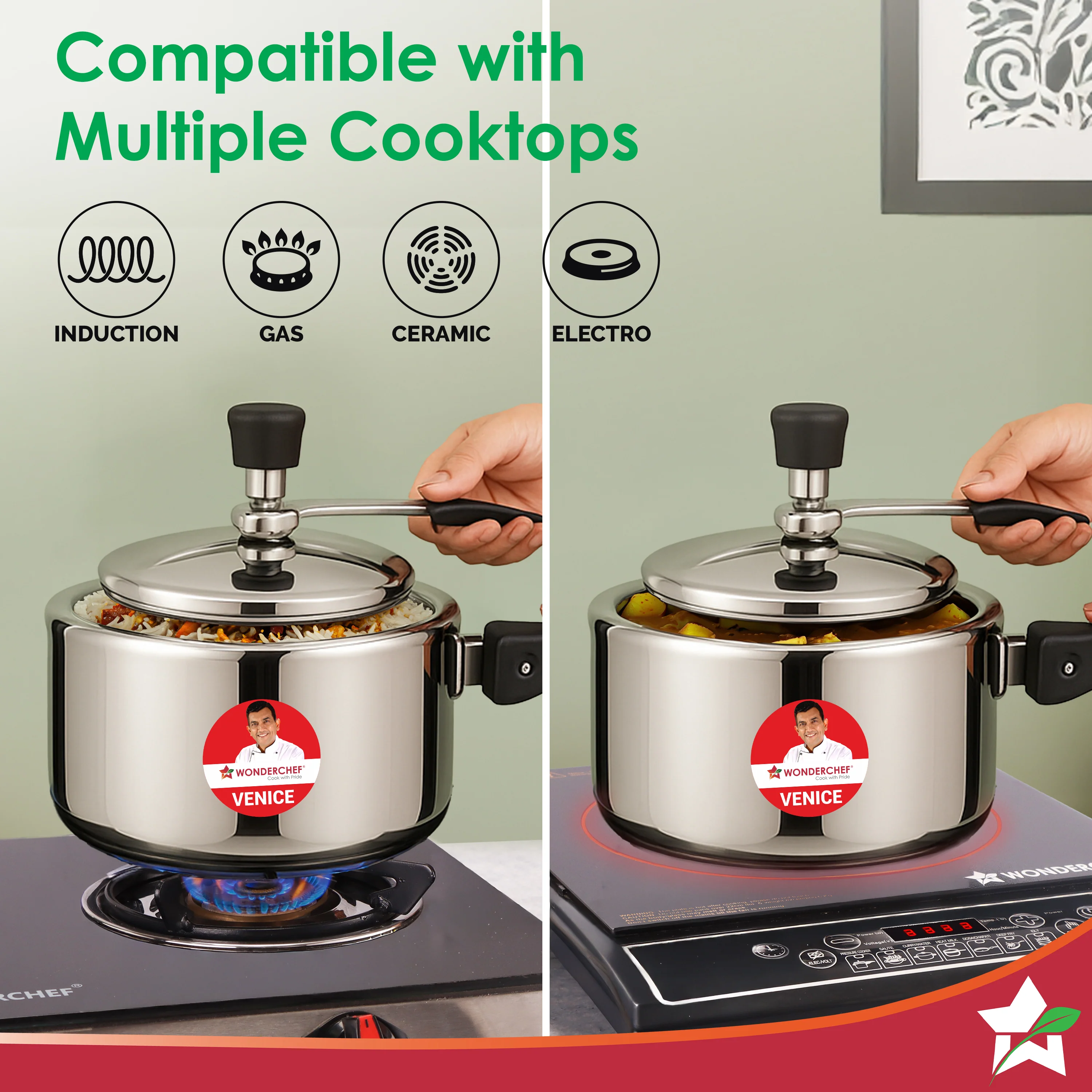 Venice Stainless-steel Inner Lid Pressure Cooker, 2 L for 3-4 People, Triply Bottom, Safe Gasket Release System, Compatible with Gas, Induction, Electric Stove, Easy to Clean, 5-Yr Warranty - Image 4