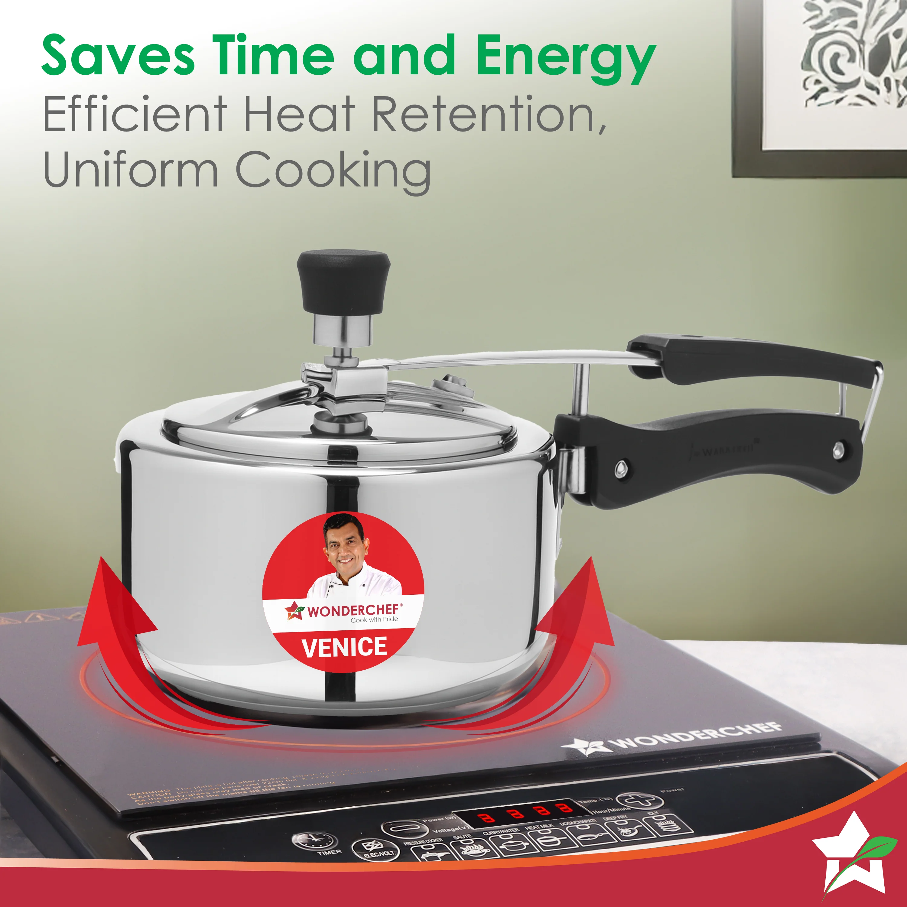 Venice Stainless-steel Inner Lid Pressure Cooker, 2 L for 3-4 People, Triply Bottom, Safe Gasket Release System, Compatible with Gas, Induction, Electric Stove, Easy to Clean, 5-Yr Warranty - Image 5