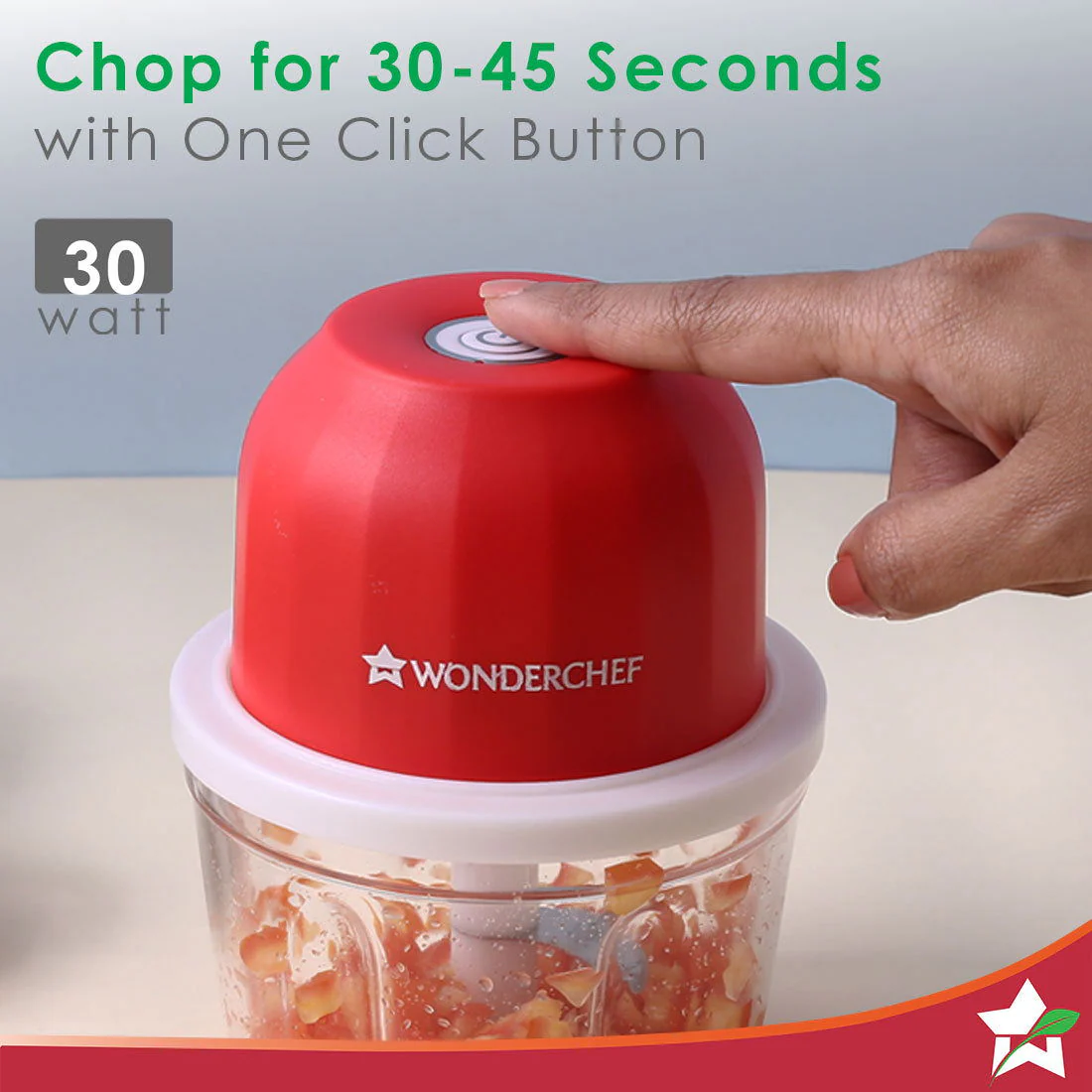 Zippy Rechargeable Wireless Electric Cordless Chopper, Stainless Steel Blades, One Touch Operation, 10 Seconds Chopping, Mincing Vegetable, Meat - 350 ML, 30 Watts, 1 Year Warranty - Image 3